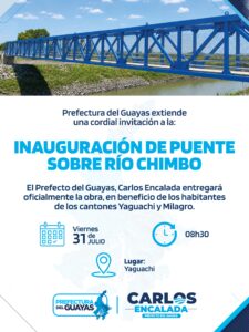 PREFECTURA GUAYAS ENTREGA NUEVO PUENTE SOBRE RÍO CHIMBO